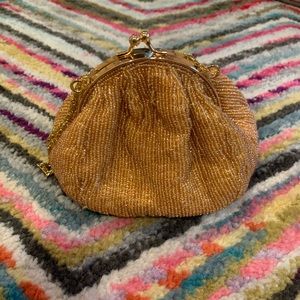 Gold Beaded Mini Evening Bag